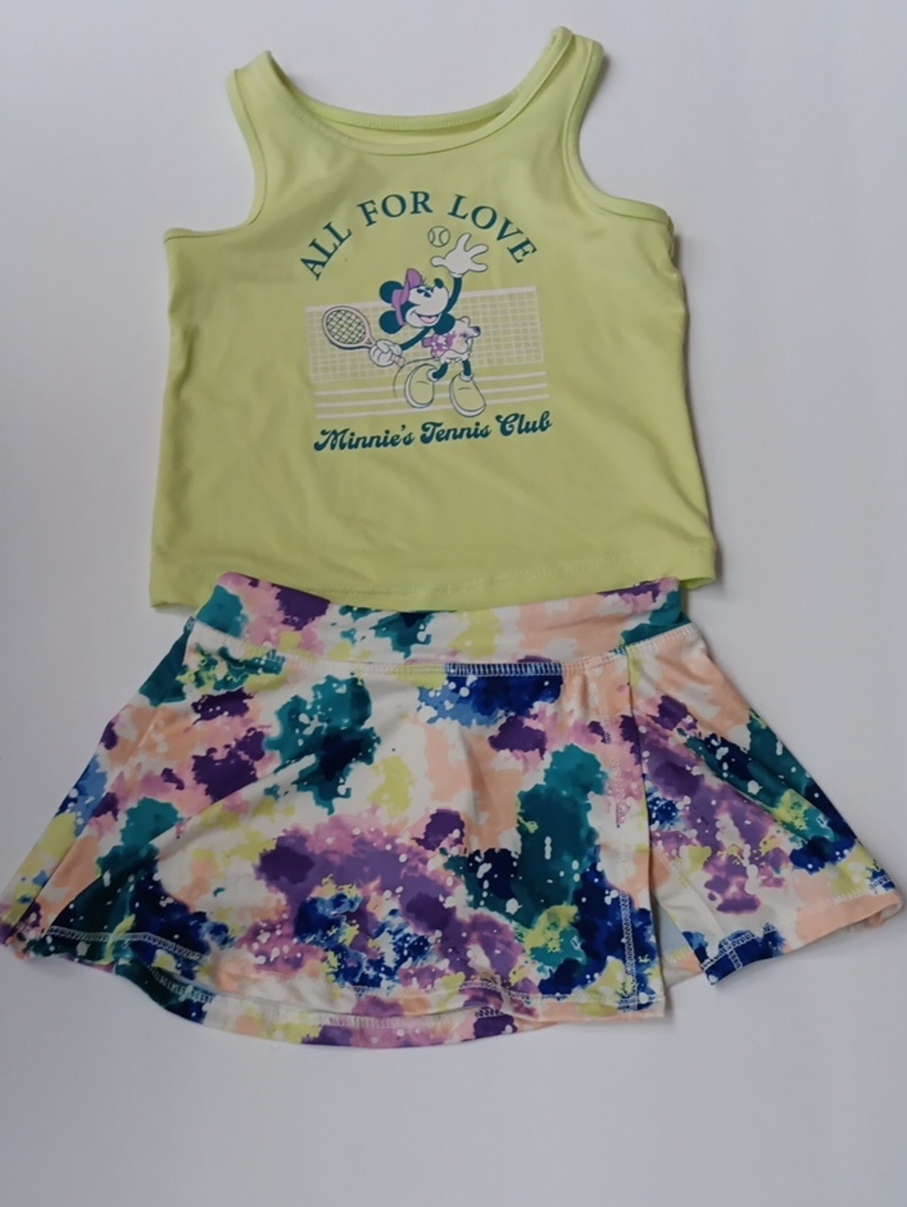 Disney Jumping Beans  Lime Green Minnie Active Tank & Skirt Set 18 Months